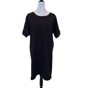 French Connection black shortsleeved knit sweater contemporary dress extra large
